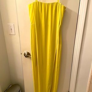 WORN ONCE BCBG yellow gown